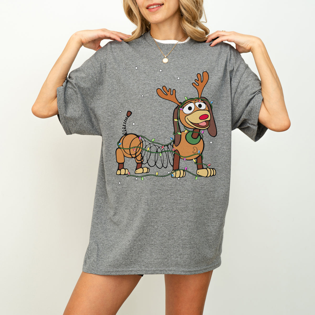 Reindeer Lights Dachshund Christmas Shirt – String Lights Pup