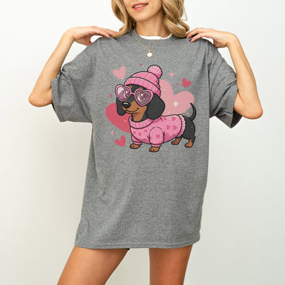 Cute Valentine Dachshund Dog Mom T-Shirt