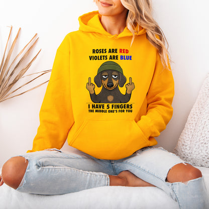 Roses Are Red Violets Are Blue Dachshund Hoodie