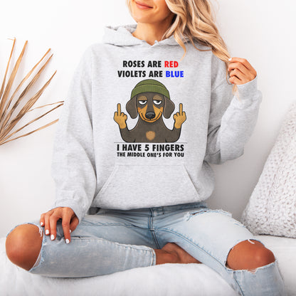 Roses Are Red Violets Are Blue Dachshund Hoodie