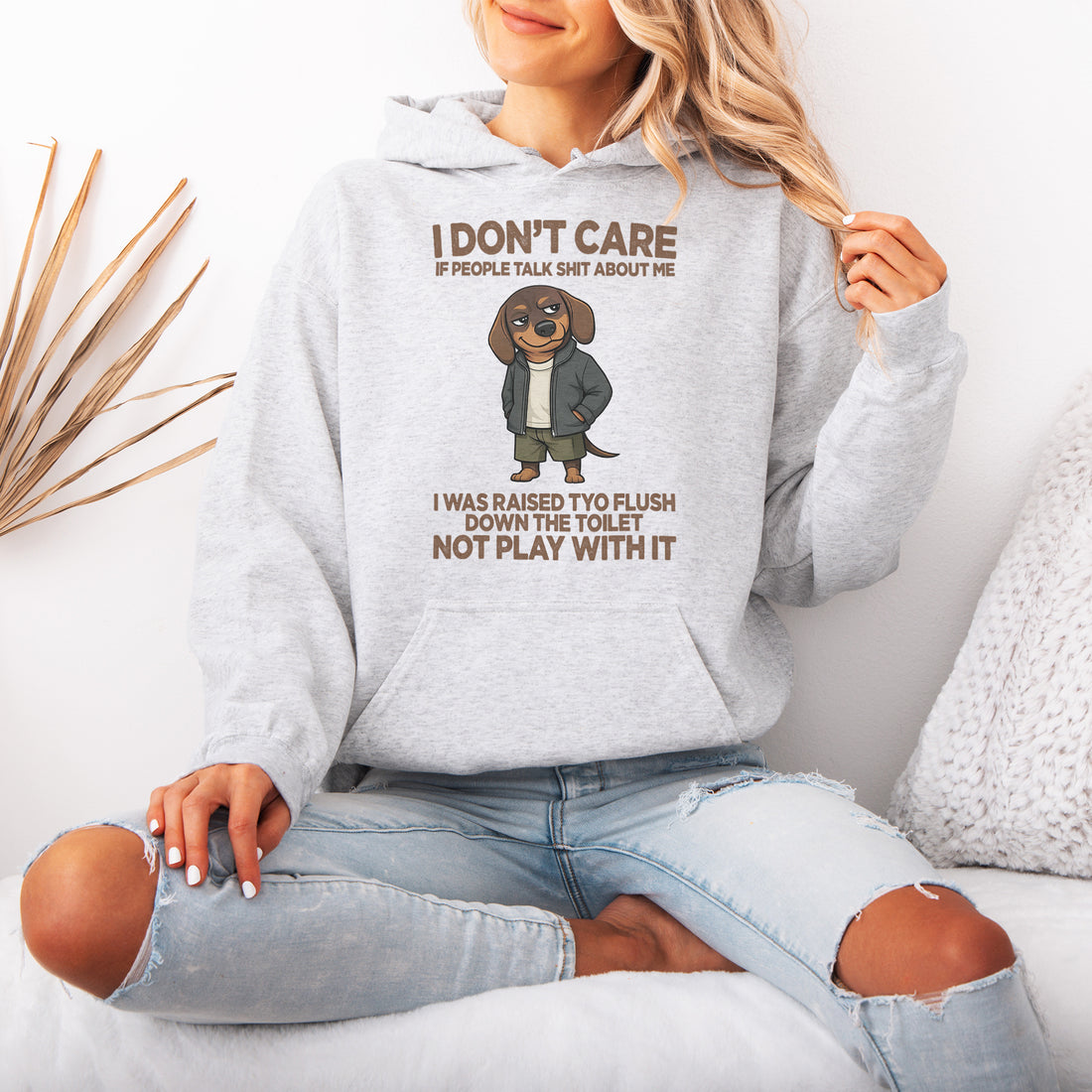 I Don’t Care If People Talk Shit Dachshund Hoodie – Bold Wiener Dog Gift