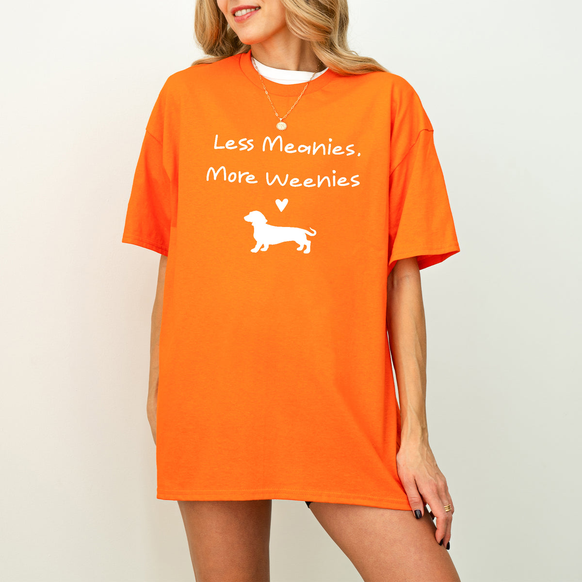 Funny Dachshund Shirt Less Meanies More Weenies Dog Lover Tee