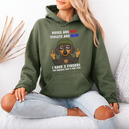 Roses Are Red Violets Are Blue Dachshund Hoodie