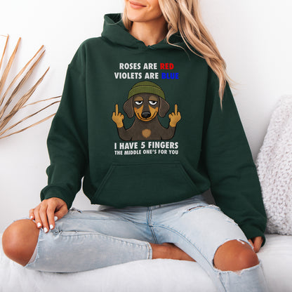 Roses Are Red Violets Are Blue Dachshund Hoodie