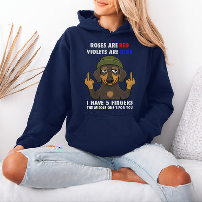 Roses Are Red Violets Are Blue Dachshund Hoodie