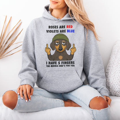 Roses Are Red Violets Are Blue Dachshund Hoodie