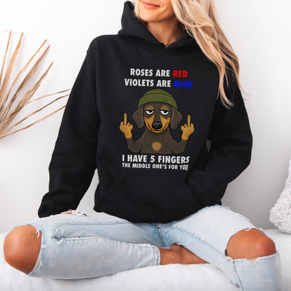 Roses Are Red Violets Are Blue Dachshund Hoodie