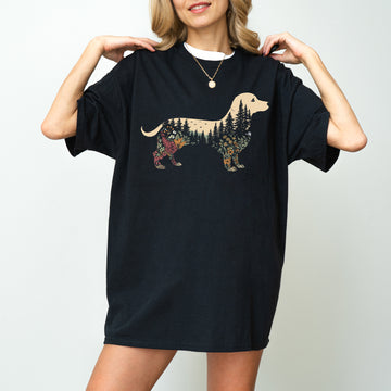 Boho Dachshund Shirt Floral Weiner Dog Gift for Dog Lovers