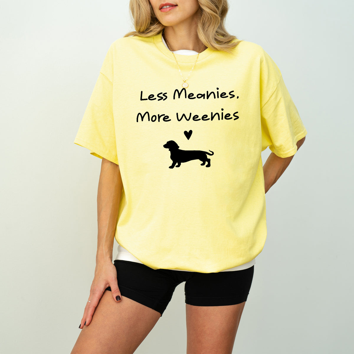 Funny Dachshund Shirt Less Meanies More Weenies Dog Lover Tee