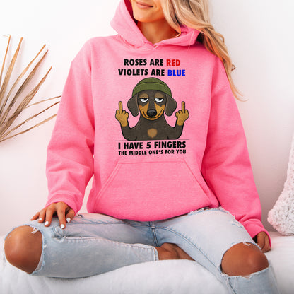 Roses Are Red Violets Are Blue Dachshund Hoodie