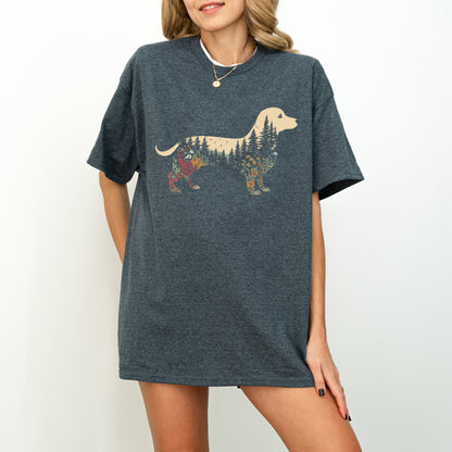 Boho Dachshund Shirt Floral Weiner Dog Gift