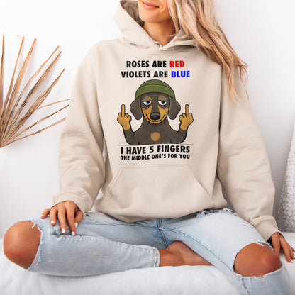 Roses Are Red Violets Are Blue Dachshund Hoodie