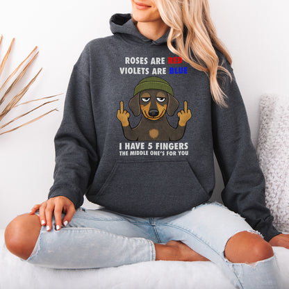 Roses Are Red Violets Are Blue Dachshund Hoodie