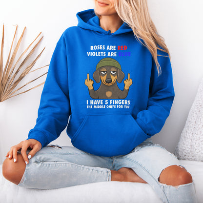 Roses Are Red Violets Are Blue Dachshund Hoodie