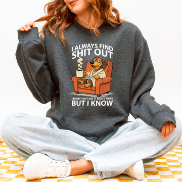 I Always Find Shit Out Dachshund Sweatshirt – Sarcastic Dog Lover Gift