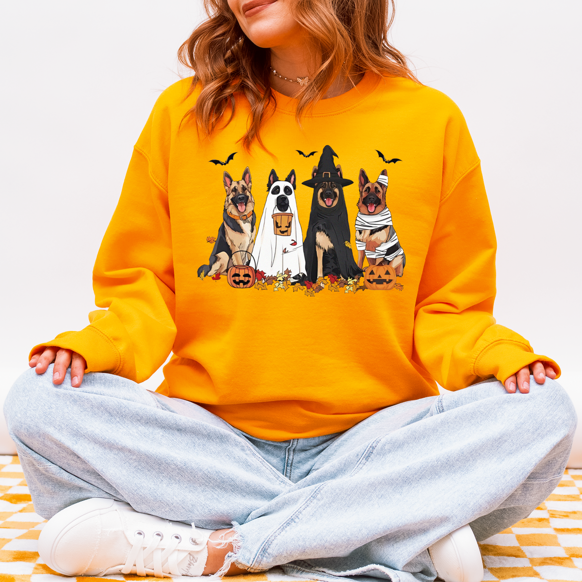 German Shepherd Halloween Sweatshirt – Fall Ghost Dog Gift