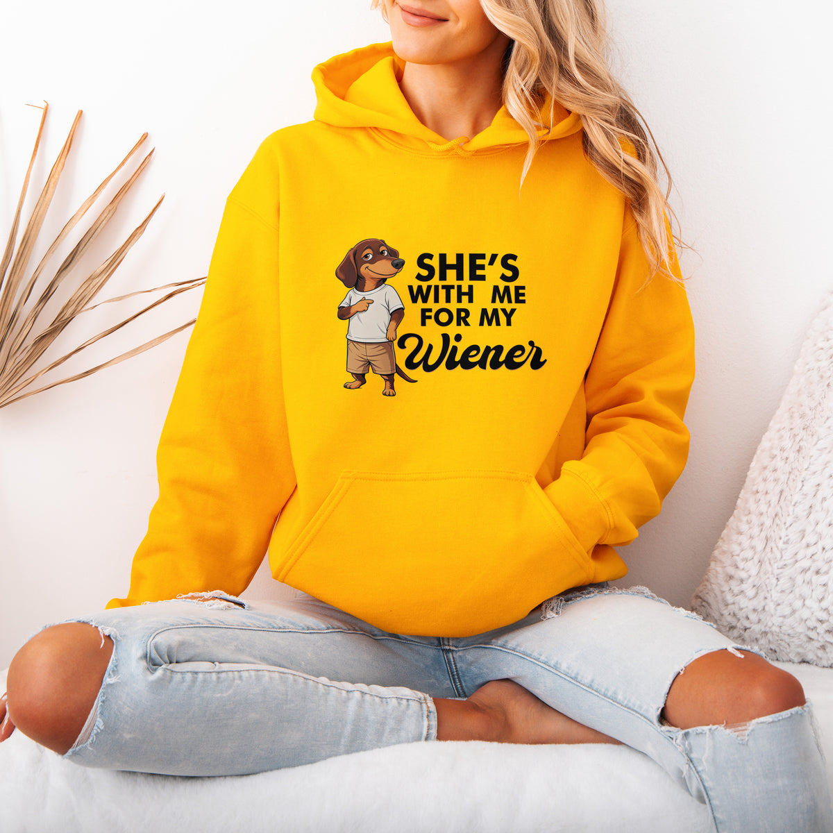 She’s With Me For My Wiener Dachshund Hoodie