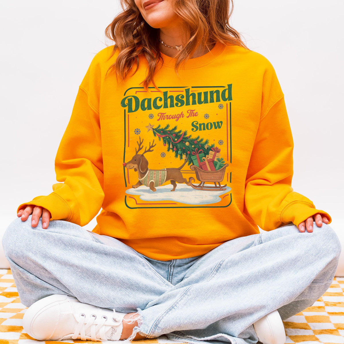 Dachshund Through the Snow Christmas Sweatshirt