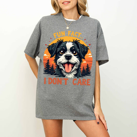 Fun Fact I Don’t Care Funny Dog T-Shirt