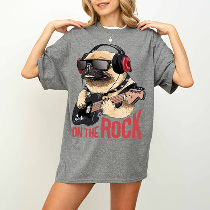 On the Rock Pug Funny Dog T-Shirt