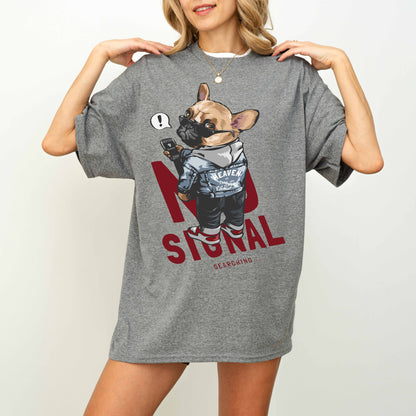 No Signal Searching French Bulldog Memorial Dog T-Shirt
