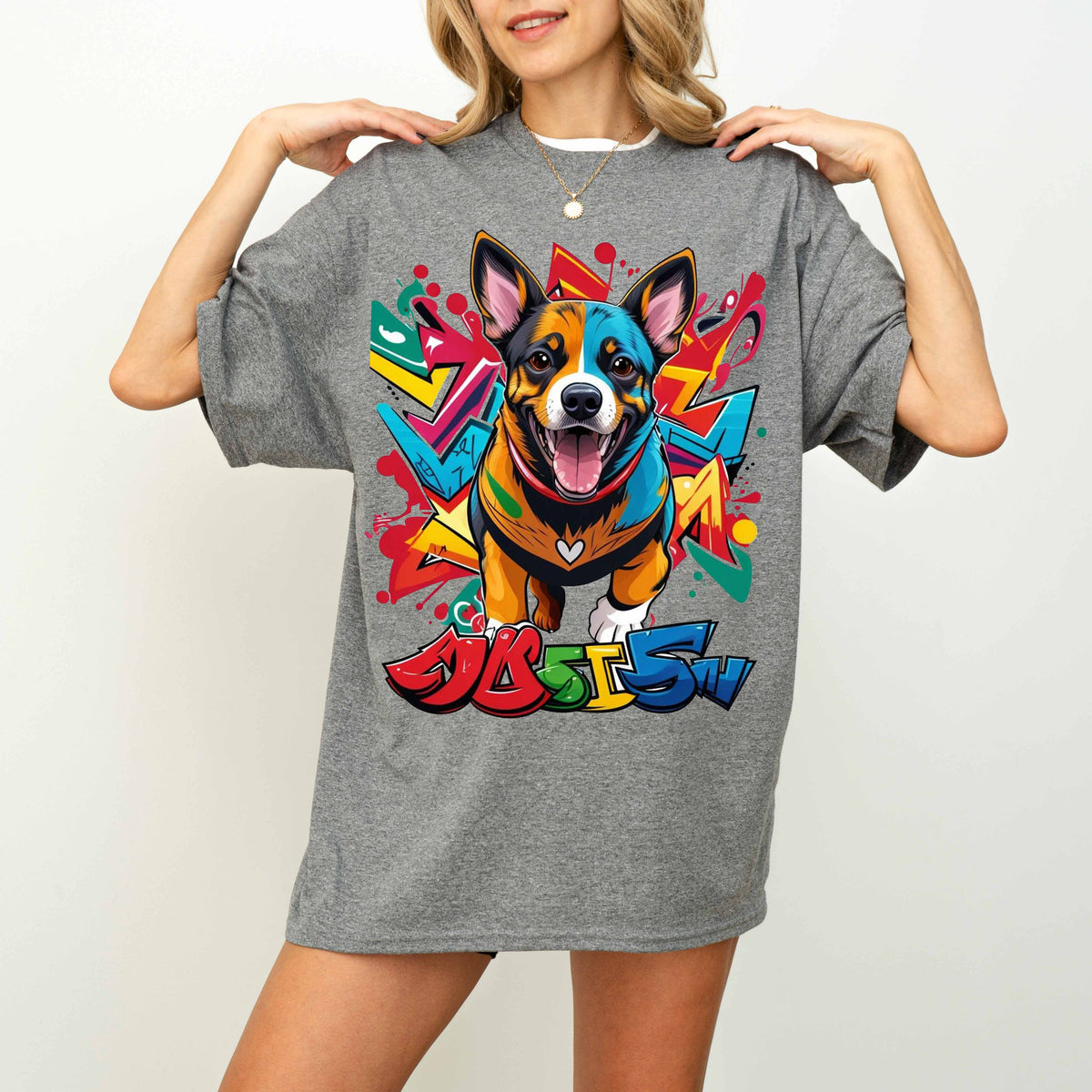 Colorful Graffiti Funny Dog T-Shirt