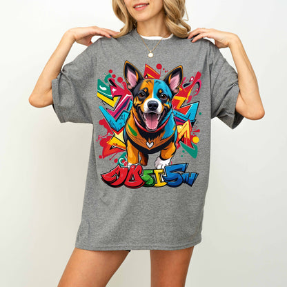 Colorful Graffiti Funny Dog T-Shirt