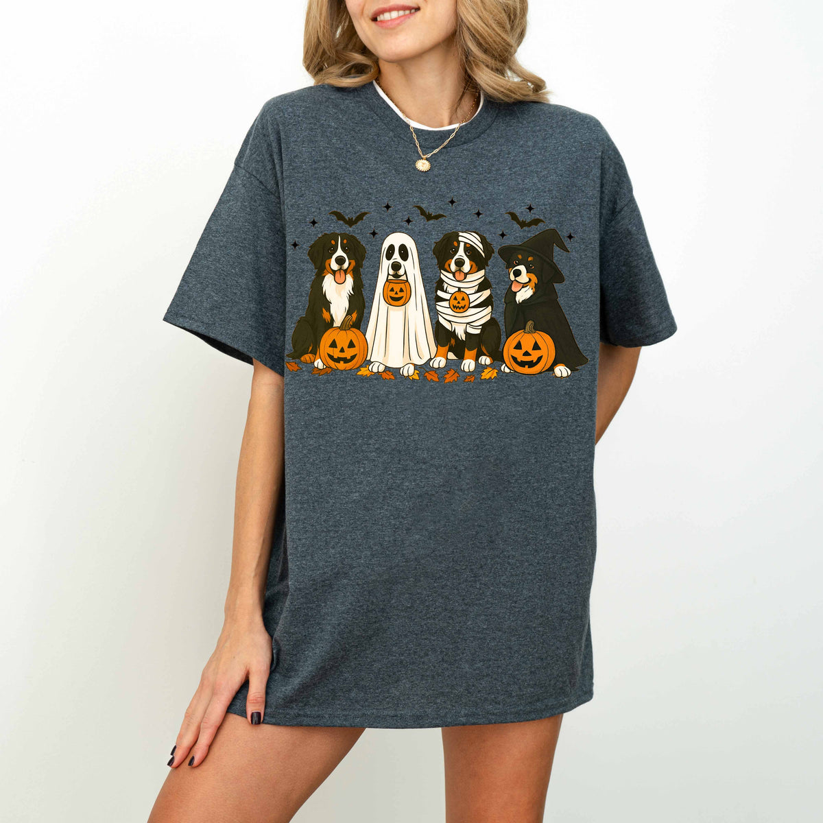 Bernese Mountain Dog Halloween Shirt – Fall Pumpkins Gift
