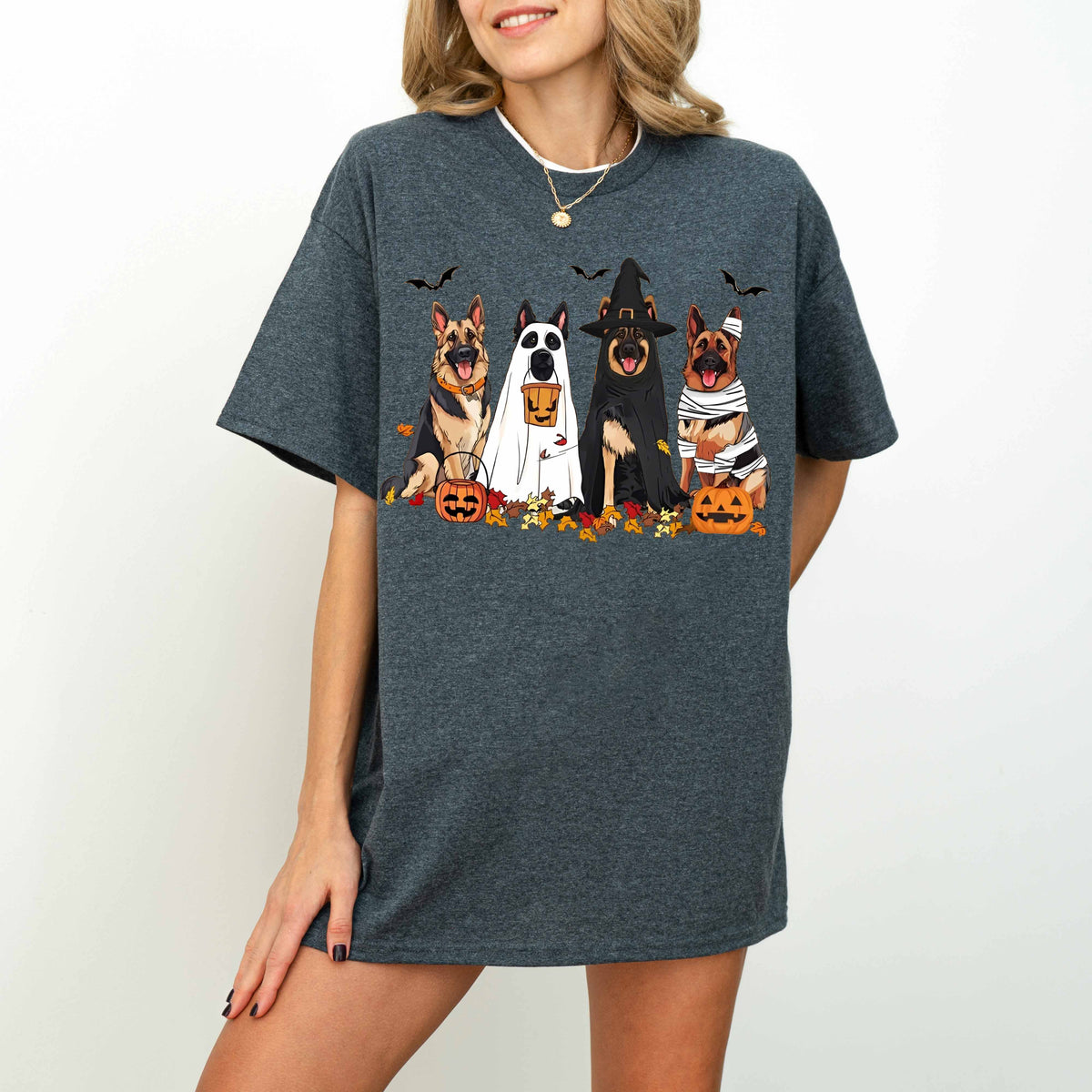 German Shepherd Halloween Shirt – Fall Ghost Dog Gift