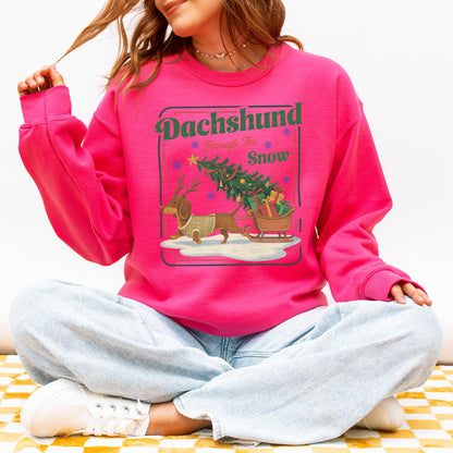 Dachshund Through the Snow Christmas Sweatshirt