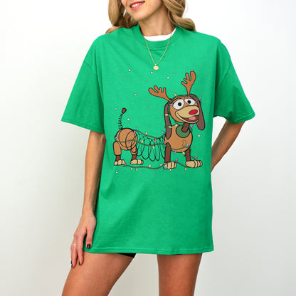 Reindeer Lights Dachshund Christmas Shirt – String Lights Pup