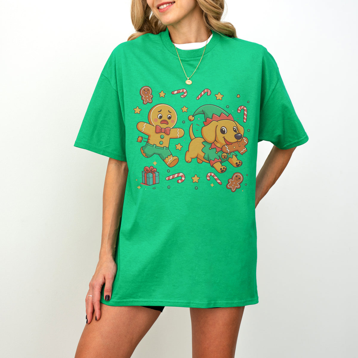Elf Gingerbread Dachshund Christmas Shirt