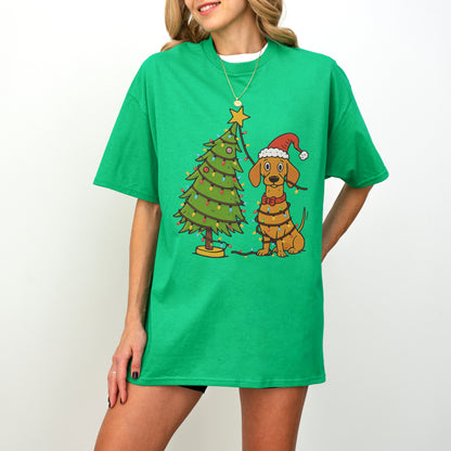 Sausage Dog Christmas Lights Dachshund Shirt – Holiday Gift