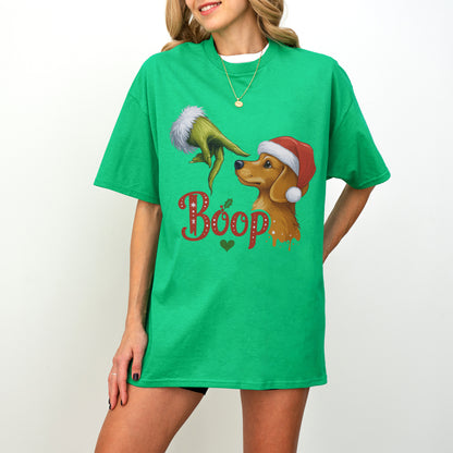 Boop Dachshund Christmas Shirt – Funny Green Hand Holiday Tee
