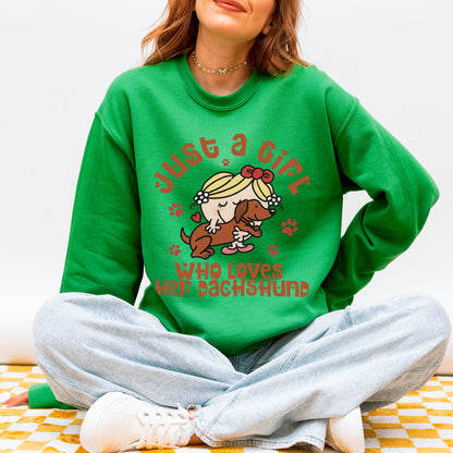 Just a Girl Who Loves Her Dachshund Mom Sweatshirt
