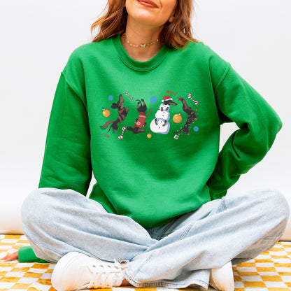Christmas Dachshund Chaos Sweatshirt – Funny Holiday Wiener Dog