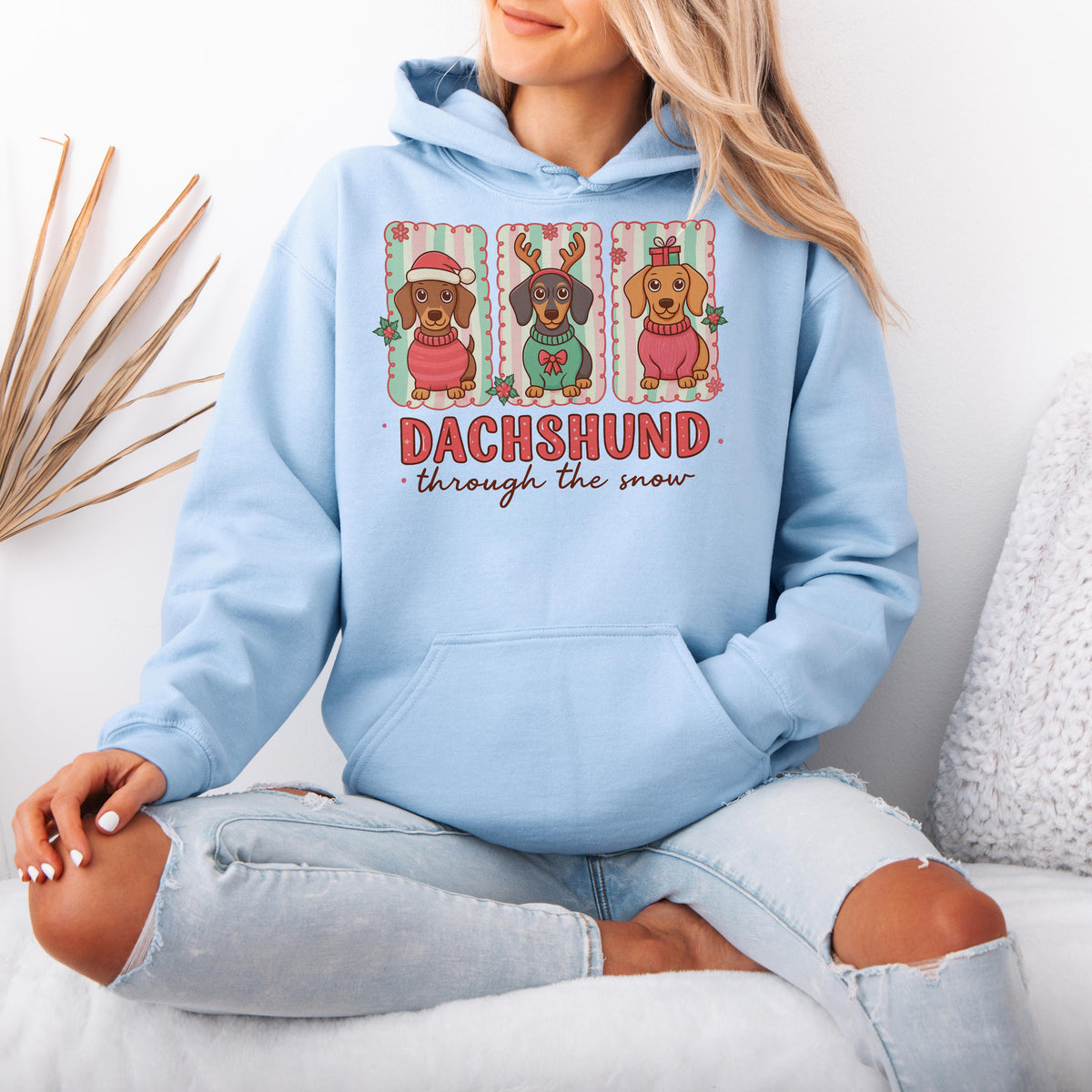 Dachshund Through the Snow Trio Christmas Hoodie