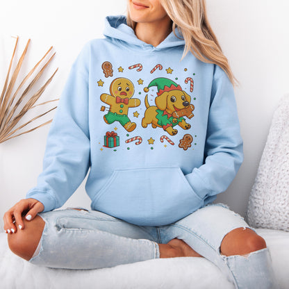 Elf Gingerbread Dachshund Christmas Hoodie