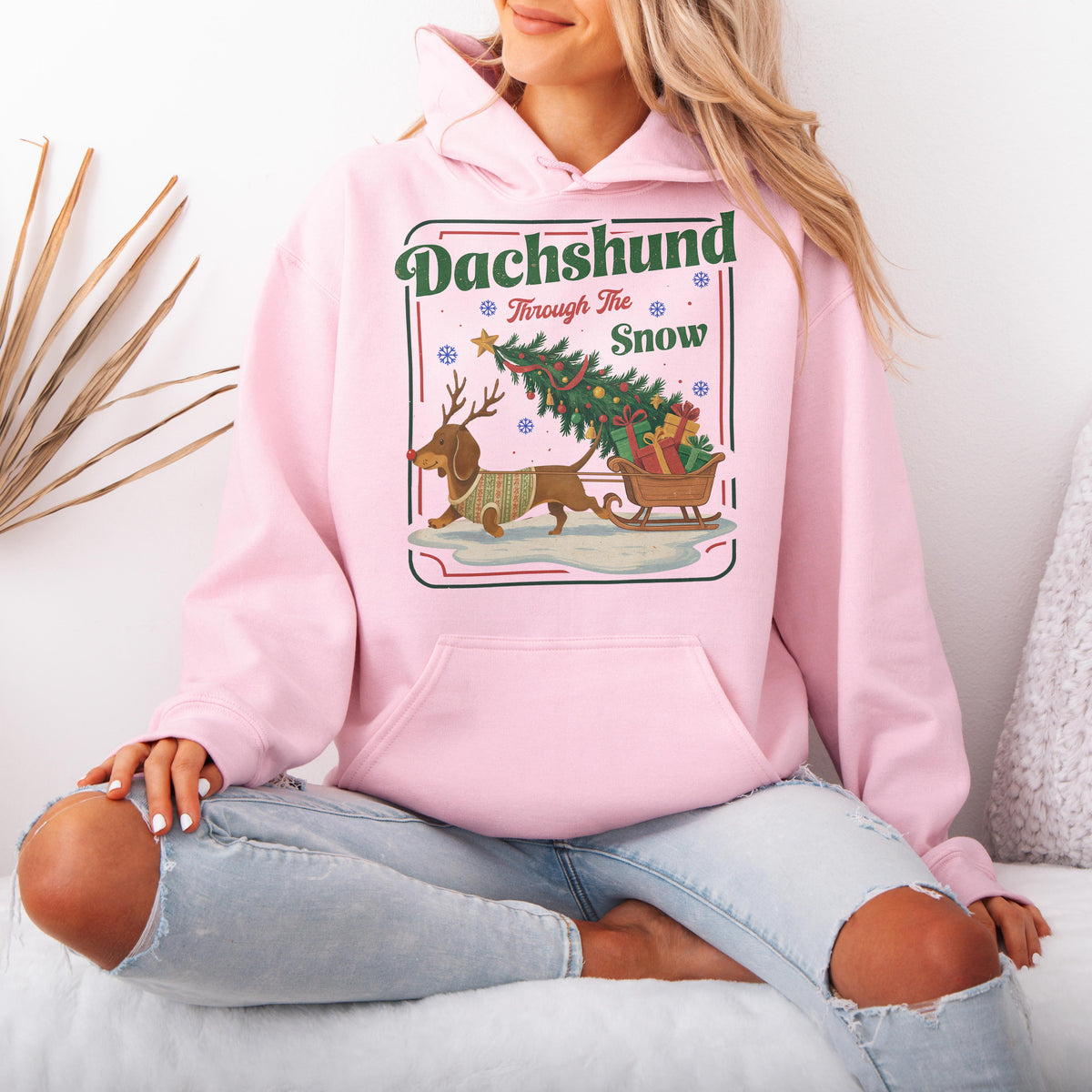 Dachshund Through the Snow Christmas Hoodie