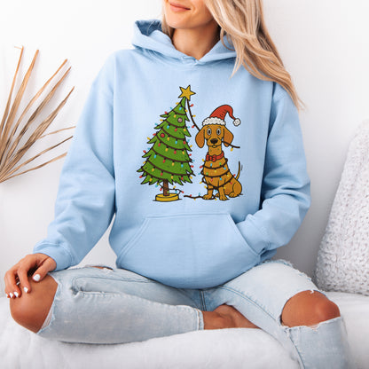 Sausage Dog Christmas Lights Dachshund Hoodie – Holiday Gift