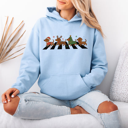 Abbey Road Dachshund Christmas Hoodie