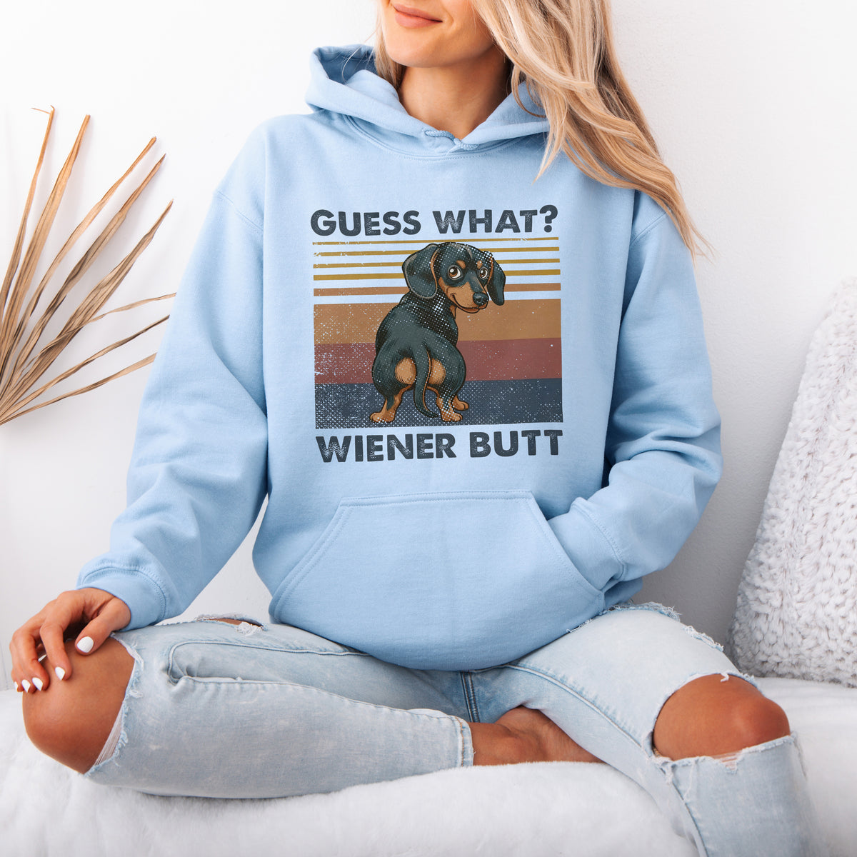 Guess What Wiener Butt Dachshund Hoodie Cute Doxie Gift