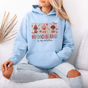 My Dachshund Is My Valentine Hoodie – Cute Valentine Dachshund Dog Love