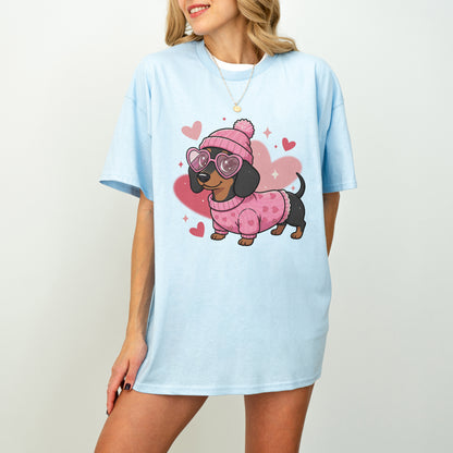 Cute Valentine Dachshund Dog Mom T-Shirt