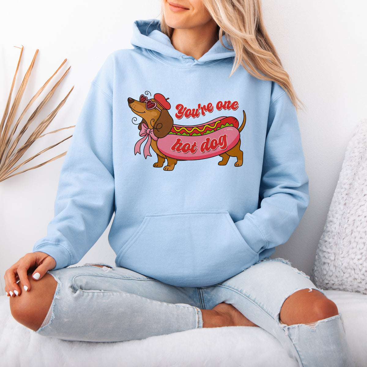 You Are One Hot Dog Dachshund Valentine Hoodie