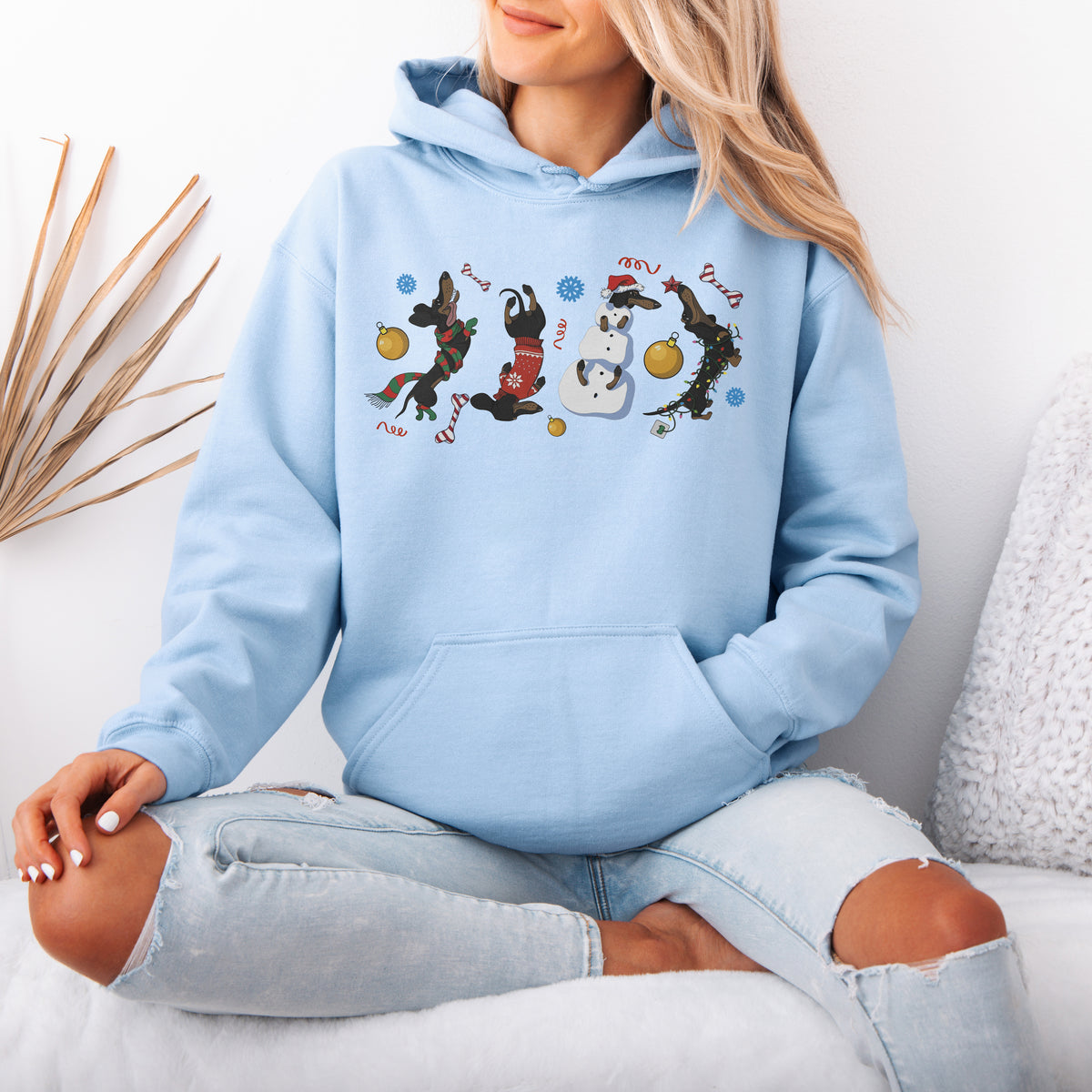 Christmas Dachshund Chaos Hoodie – Funny Holiday Wiener Dog