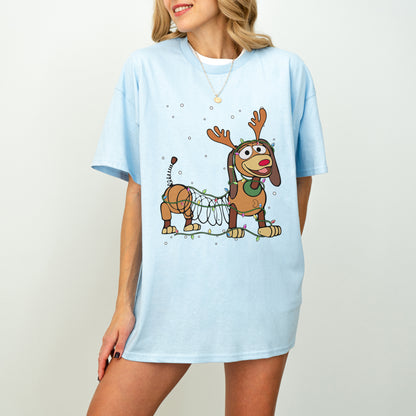 Reindeer Lights Dachshund Christmas Shirt – String Lights Pup