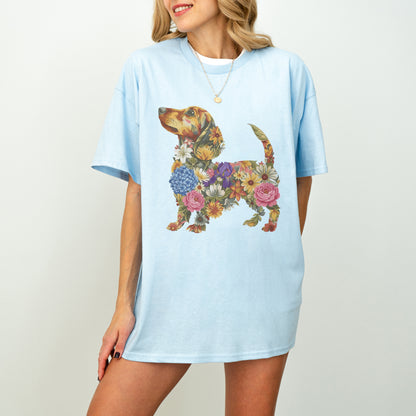 Floral Dachshund Shirt – Cute Dog Mom Gift for Dachshund Lovers