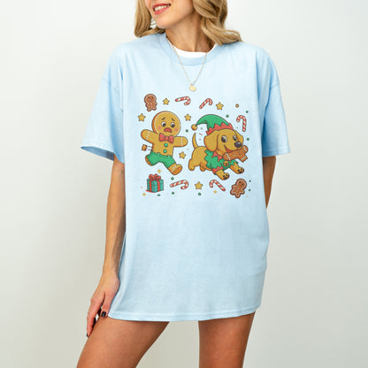 Elf Gingerbread Dachshund Christmas Shirt