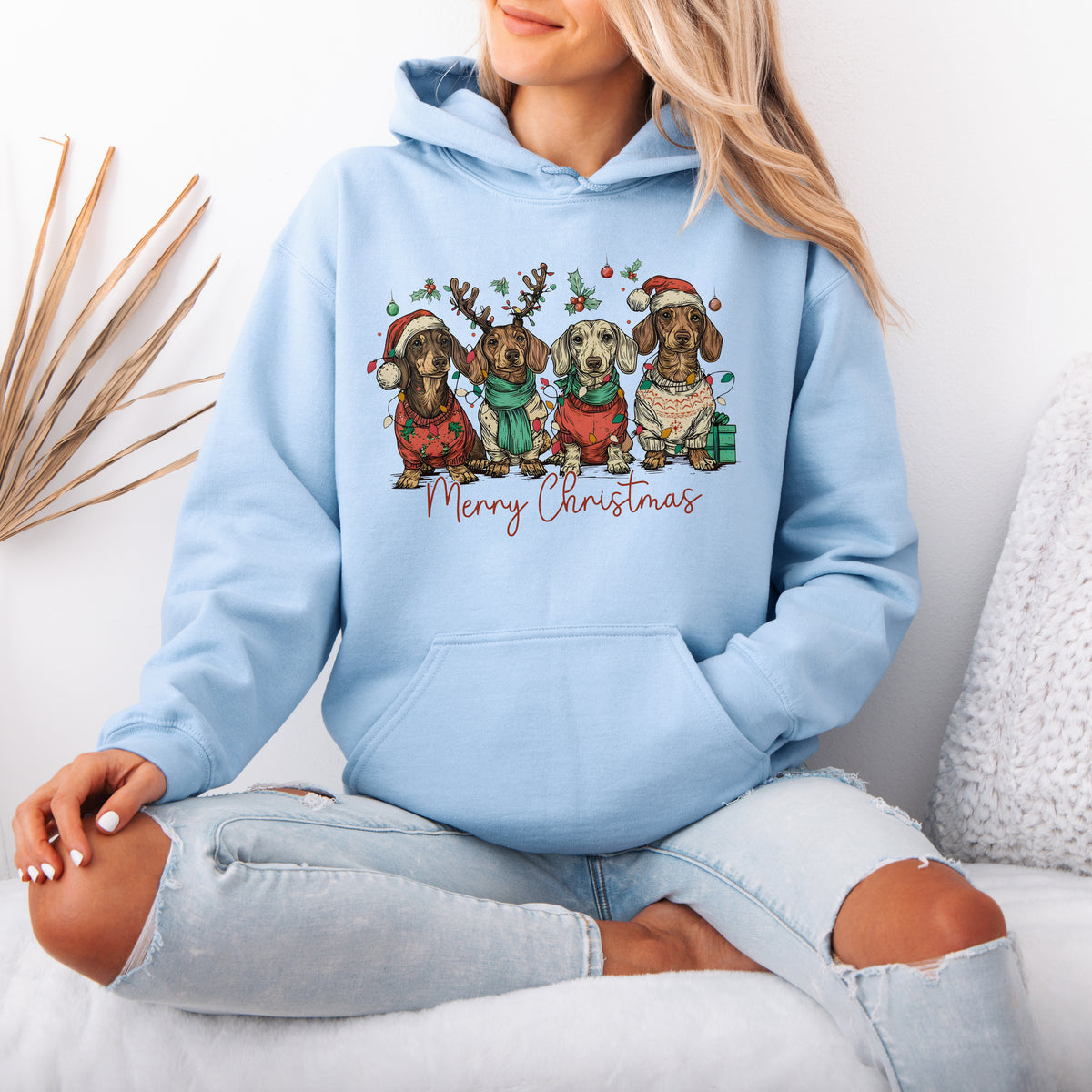 Merry Christmas Dachshund Dog Cute Christmas Puppy Hoodie